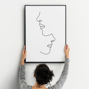 Romantiska partys ansikte-konst poster
