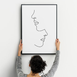 Romantiska partys ansikte-konst poster