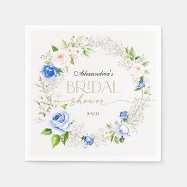 Romantiska Pastellblå Roser Bröllopsdusch Pappersservett