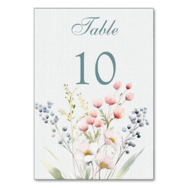 Romantiska pastellblommor Bröllop Bordsnummer