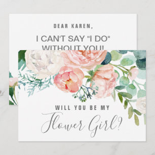Romantiska Peonies Flower Girl Frieri Inbjudningar
