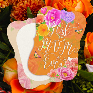 Romantiska Peonies Trädgård Orange Bästa Mamma Inbjudningar