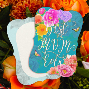 Romantiska Peonies Trädgård Teal Bästa Mamma Inbjudningar