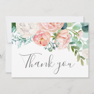 Romantiska Peony Flowers Tack för ditt kort