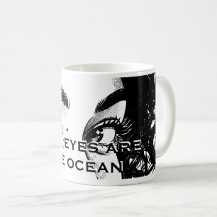 Romantiska Pop Art-ögon: "Dina ögon är oceanen" G Kaffemugg