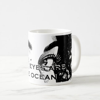 Romantiska Pop Art-ögon: "Dina ögon är oceanen" G Kaffemugg