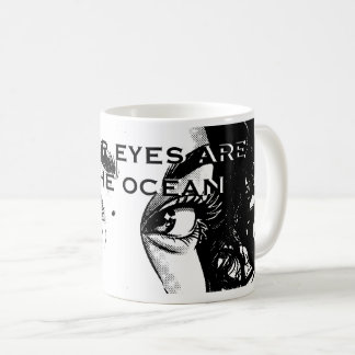 Romantiska Pop Art-ögon: "Dina ögon är oceanen" G Kaffemugg