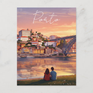 Romantiska Porto Portugal Resa Vykort