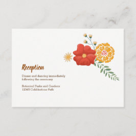 Romantiska rävar Blommigt Foliage Bröllop-hölje Tilläggskort