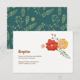 Romantiska rävar Blommigt Foliage Bröllop-hölje Tilläggskort