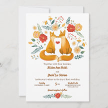 Romantiska rävar och Rustic Blommigt Foliage Bröll