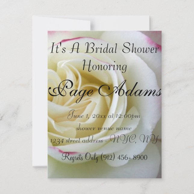 Romantiska Ro Blommar Inbjudningskort för möhippan (Framsida)