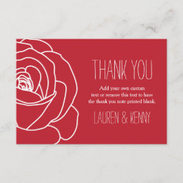 Romantiska Röd ros, tack, kort
