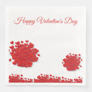 Romantiska röda örter, Kärlek,Träd,Valentine Pappersservett