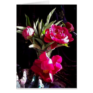 Romantiska röda pioner OBS kort