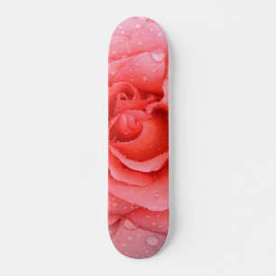 Romantiska röda rosa rosenvattendroppar mini skateboard bräda 18,7 cm