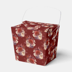 Romantiska röda rosor blommig presentaskar