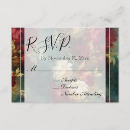 Romantiska röda vita blommor bröllop RSVP Tilläggskort