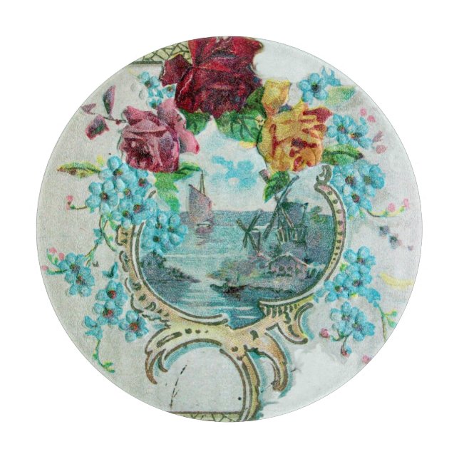 ROMANTISKA Romantiskt havslandskap,Blå blommor, Ro (Framsidan)