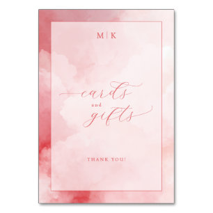 Romantiska Rosa Akvarellkort och Presentkort Skylt Bordsnummer