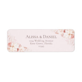 Romantiska Rosa Blommiga Adressetiketter Returadress Etikett