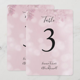 Romantiska Rosa Blommor Bordskort