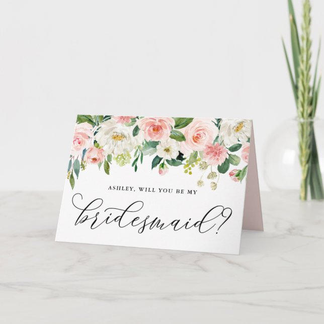 Romantiska Rosa Blommor kommer att bli min briljan Kort (Framsida)