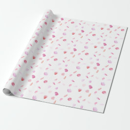Romantiska rosa fersken rosblad Blommig bröllopssh Presentpapper