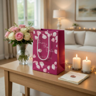 Romantiska Rosa Kronblad Spara Datum Bröllop