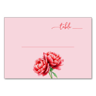 Romantiska Rosa Minimalistiska Pioner Bordsnummer