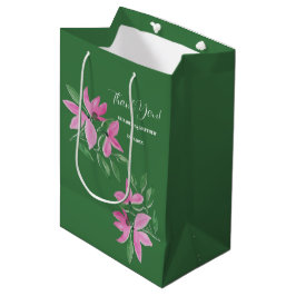 Romantiska rosa och gröna vilda blommor akvarellko