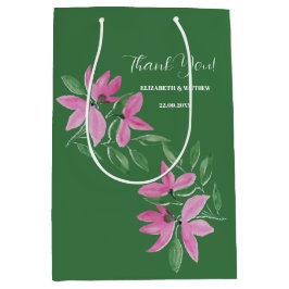 Romantiska rosa och gröna vilda blommor akvarellko