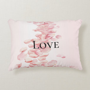 Romantiska Rosa ros Petals Prydnadskudde
