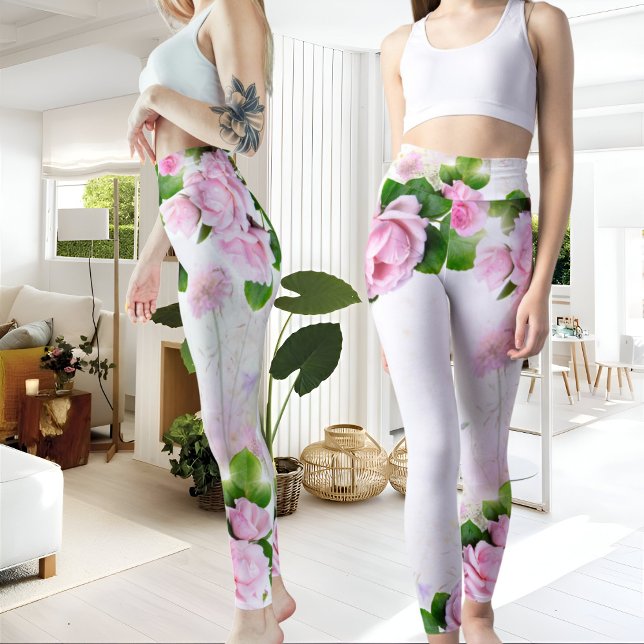 Romantiska Rosa ros Women Leggings (Skapare uppladdad)