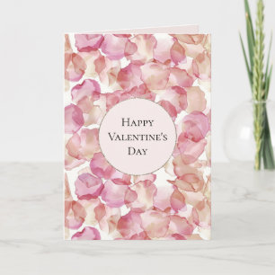 Romantiska Rosa Rosblad Blommig Alla Hjärtans Dag Kort