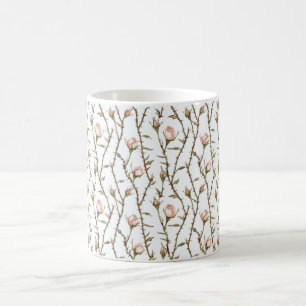 Romantiska rosa rosblommor kaffemugg