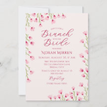 Romantiska rosa vildblommor Brunch Bröllopsdusch