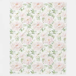 Romantiska rosablommor fleecefilt