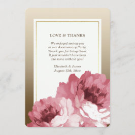 Romantiska roségulds tacksamma årsdags kort