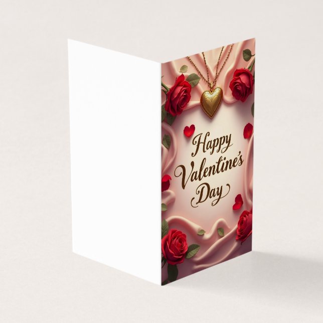 Romantiska rosor & hjärtans valentindesign kort (Utsida)