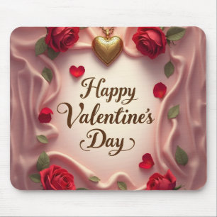 Romantiska rosor & hjärtans valentindesign musmatta