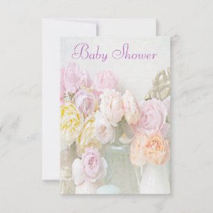 Romantiska rosor i burkar Baby Shower Inbjudningar
