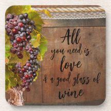 Romantiska Rustic Grapes Vin Underlägg