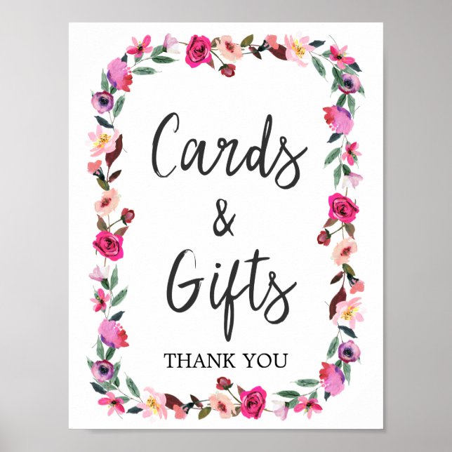 Romantiska Sagoblomsterkrans Kort & Gåvor Poster (Framsidan)
