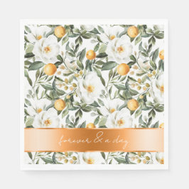 Romantiska Sicilianska Blommigten Orange Bröllop Pappersservett