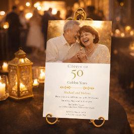 Romantiska skål för 50 år guld inbjudningar