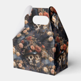 Romantiska Skeletons Kissing Gothic Döskallar Bröl Presentaskar