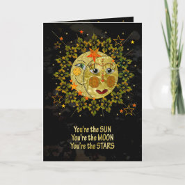 Romantiska, SOL, MÅNE, STARS, Abstrakt Kort