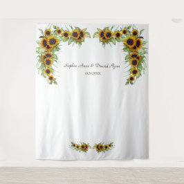 Romantiska Solrosbröllop Trä Fotobås