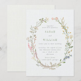 Romantiska sommarängen Bröllop Inbjudningar